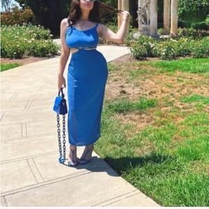 Stylish Blue 2 Piece Dress